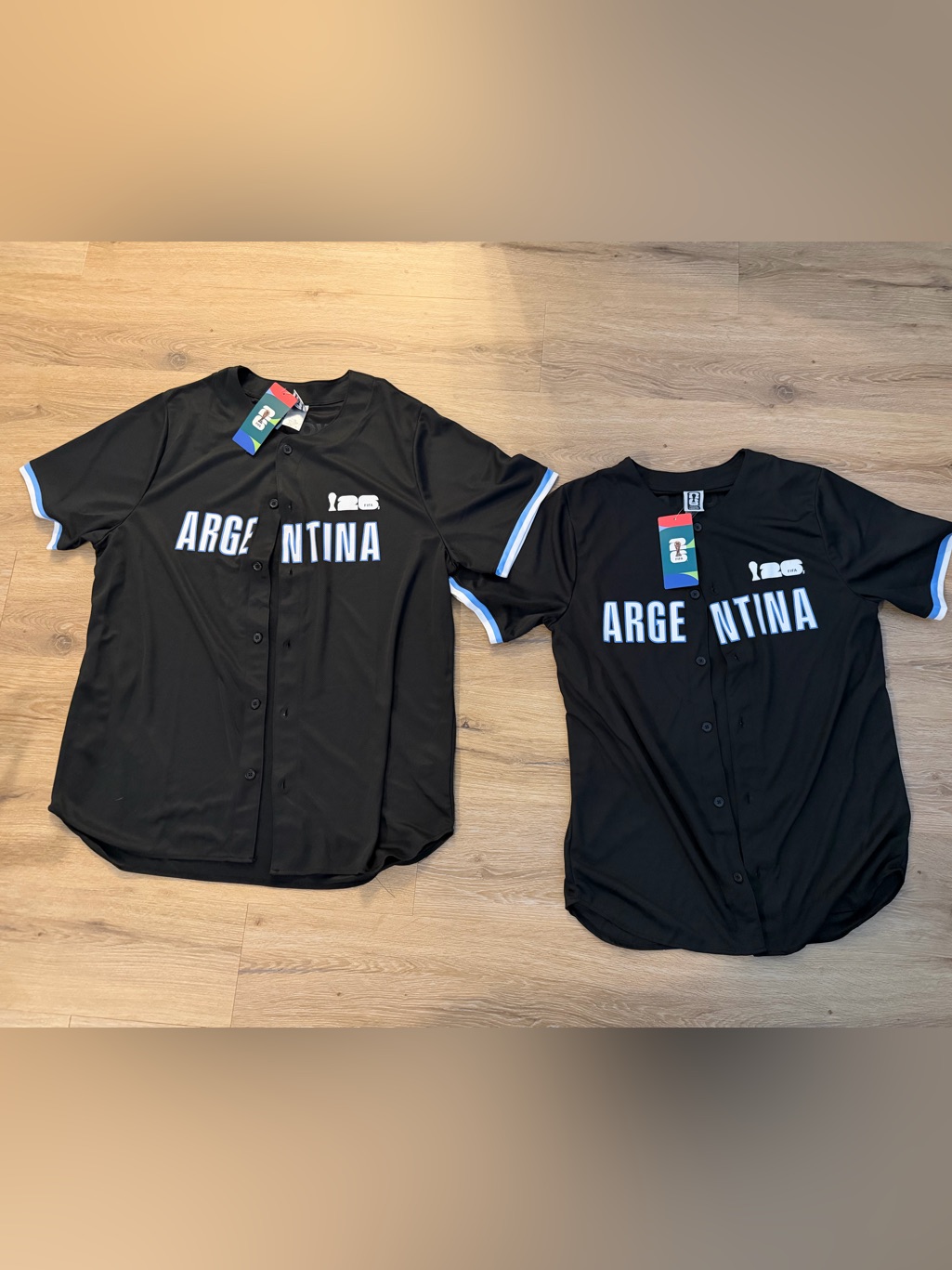 Argentina Black Baseball Jersey With Sky Blue Trim